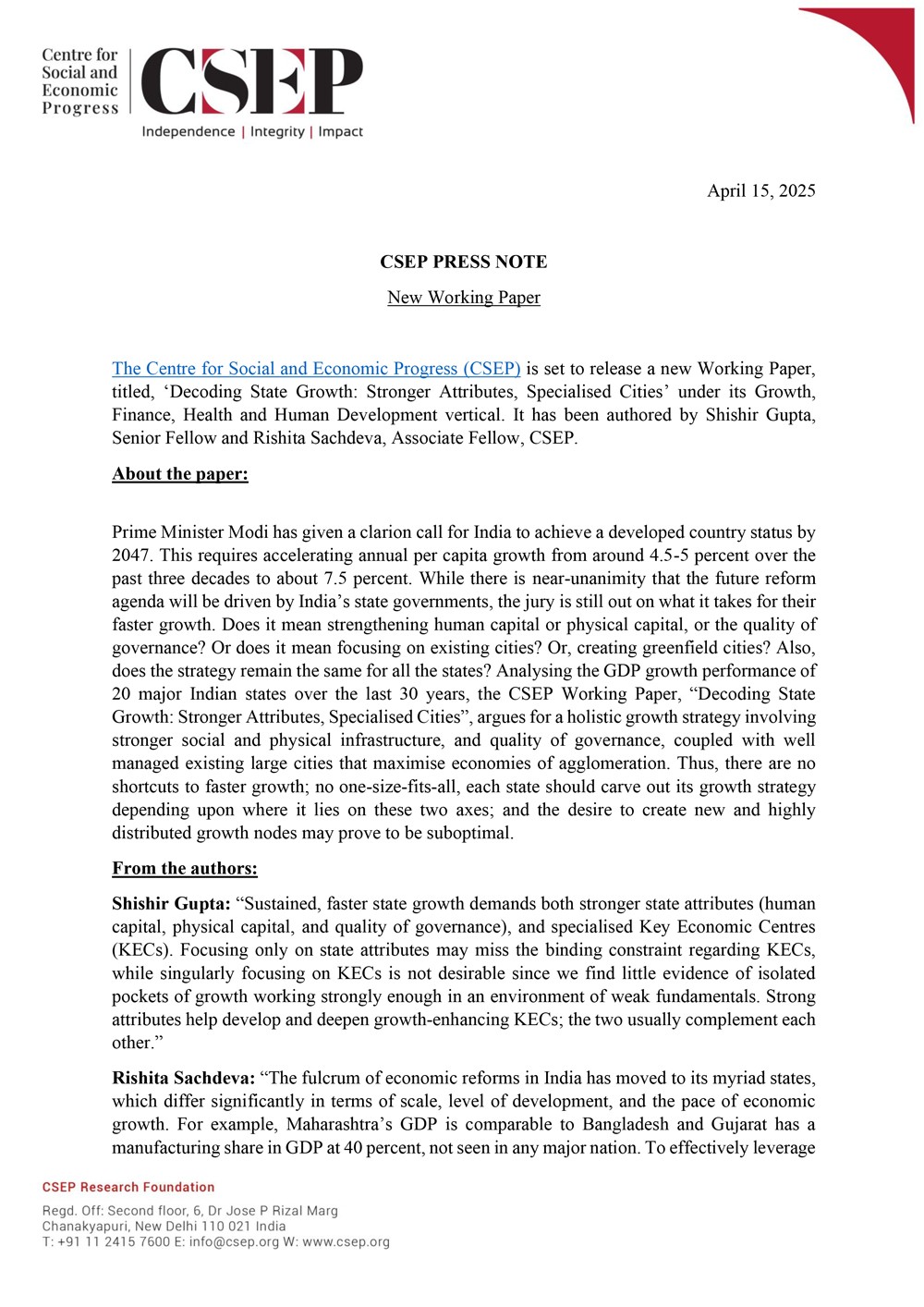 Download Press Release